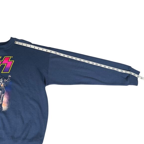 KISS Band Graphic Crewneck Sweatshirt Blue XL Rock Music Retro 60/40 Blend New - Picture 7 of 12